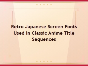 Retro Japanese Screen Fonts in